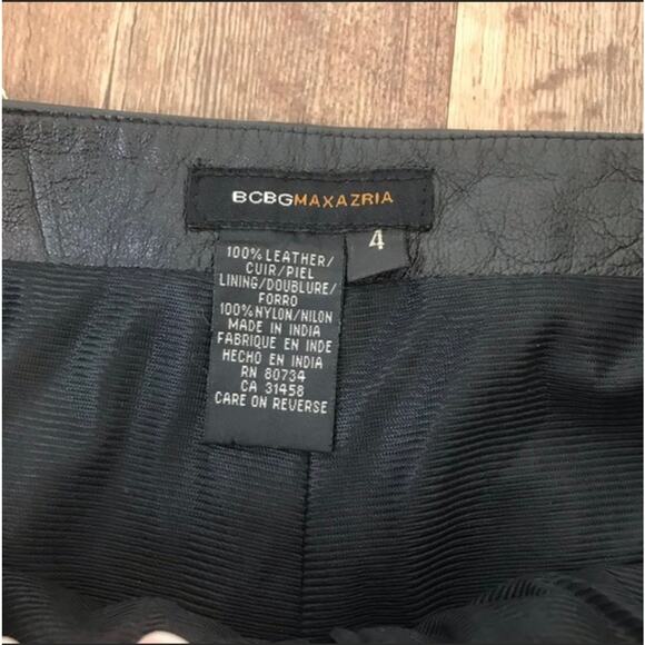 BCBGMaxAzria Lea 229 Black Leather Pants sz 4 - Picture 4 of 8
